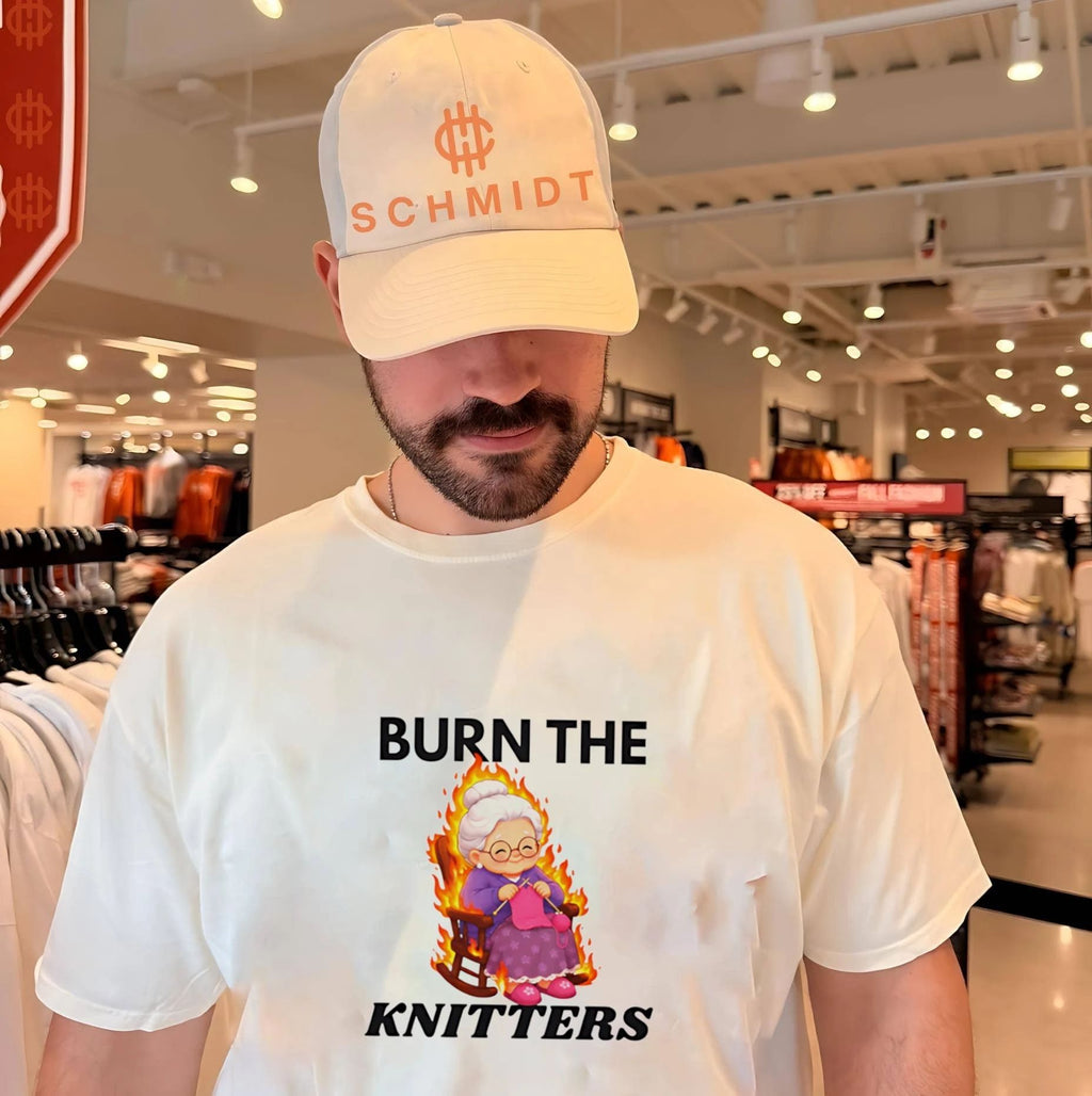 Burn the Knitters knitting funny grandma shirt