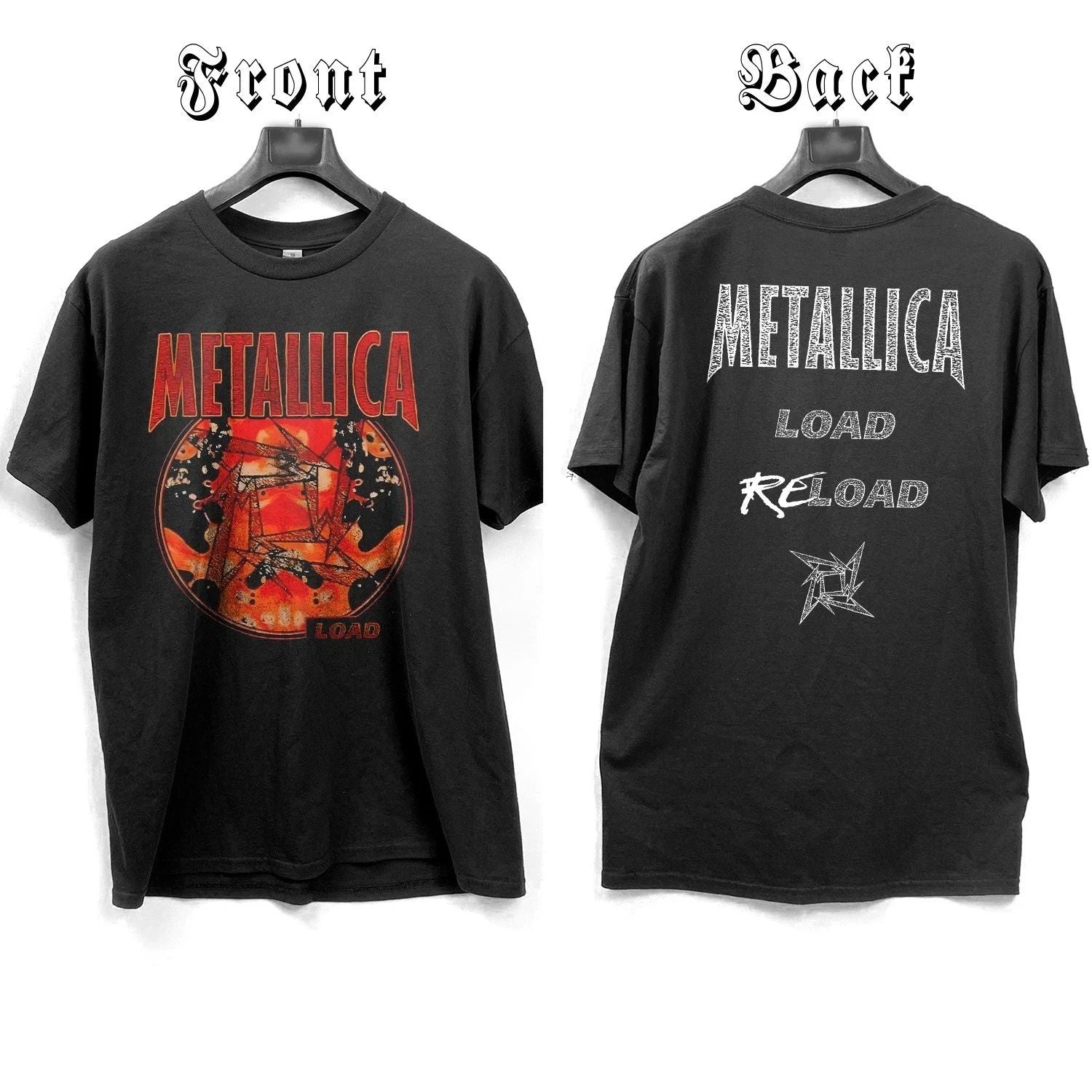 Metallica Load Vintage Tracklist 1996-1997 Black 2 side T-shirt S-5XL