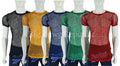 CRYSTAL Men's Fishnet Cotton Mesh T-Shirt Crew Neck Summer Fit All Sizes