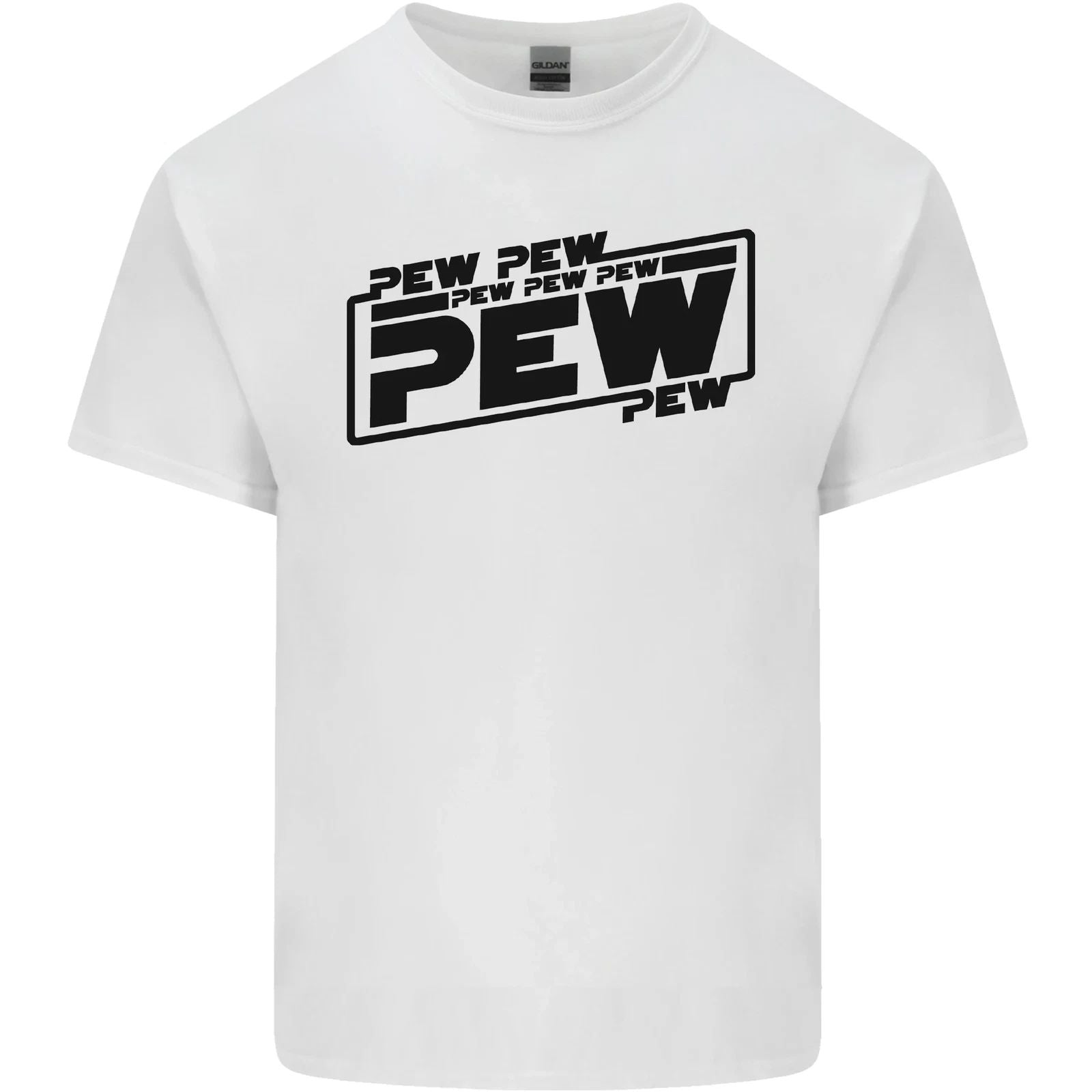 Pew Pew Pew Funny SCI-FI Movie Lightsaber Mens Cotton T-Shirt Tee Top