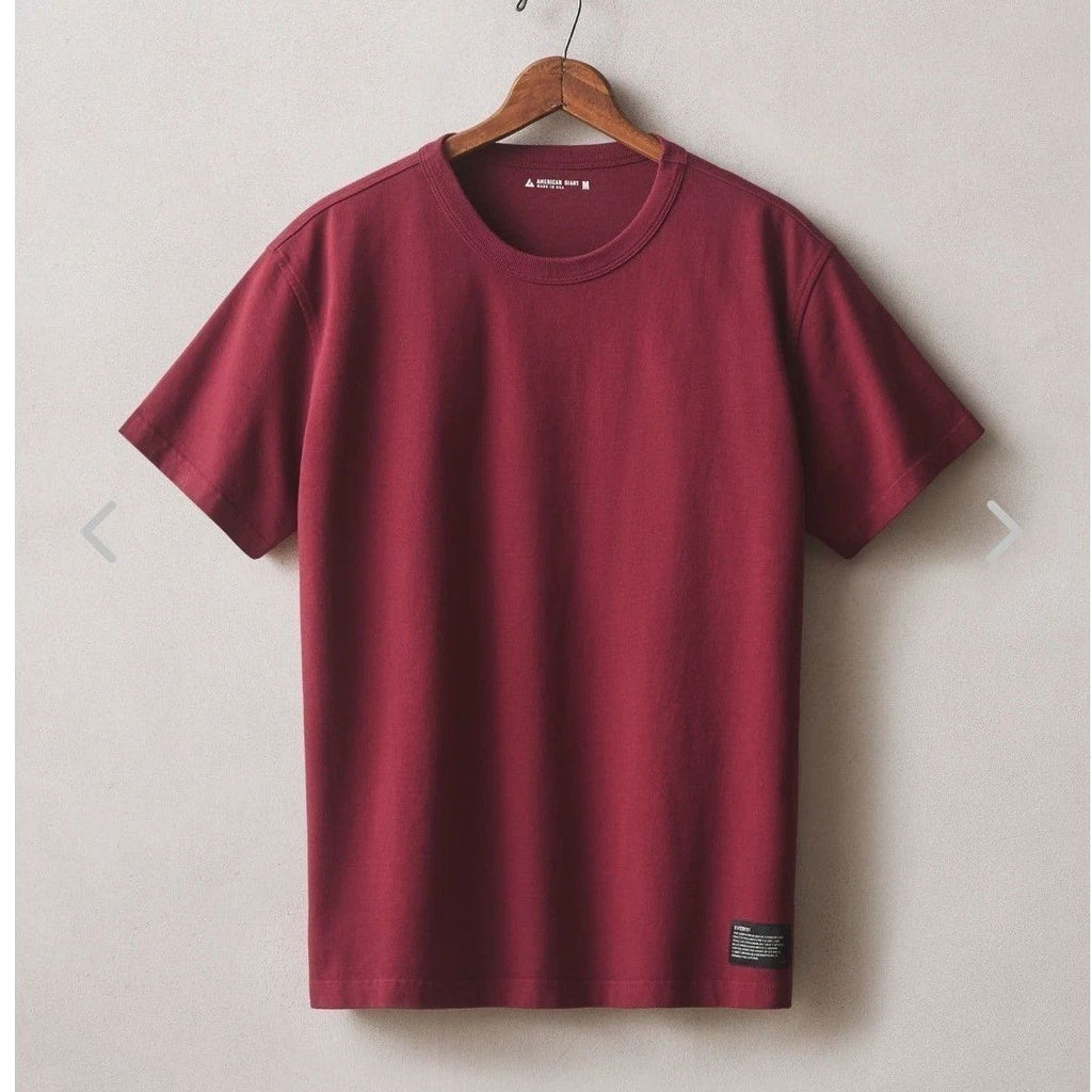 American Giant Mens Everest Tee Medium Ultra Heavyweight Bonfire Red Casual NWOT