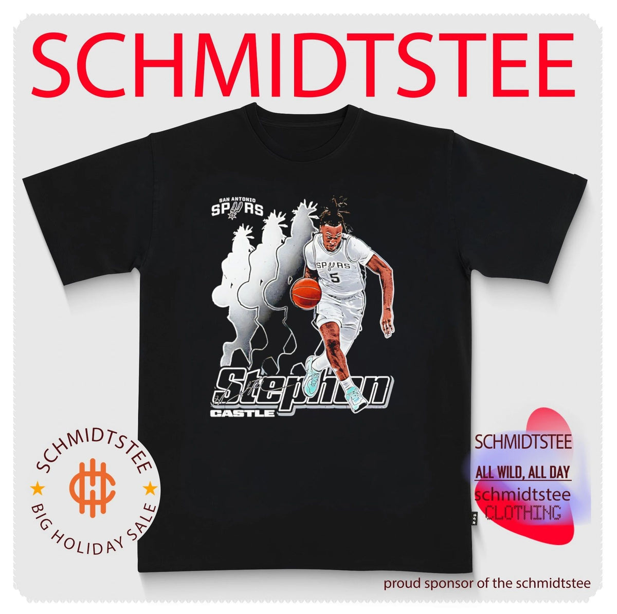 Stephon Castle San Antonio Spurs Retro signature shirt
