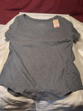 Arizona Jean Co. Basic V-Neck Short Sleeve T-Shirt Women's Size (Large) Gray