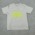 Adidas Shirt Men's Large Gray Three Stripes Logo Graphic Crew Neck Short Sleeve