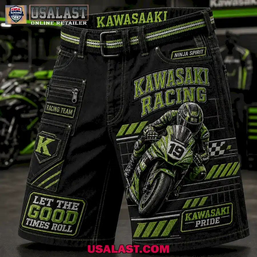Kawasaki Racing Let The Good Times Roll Men Cargo Short