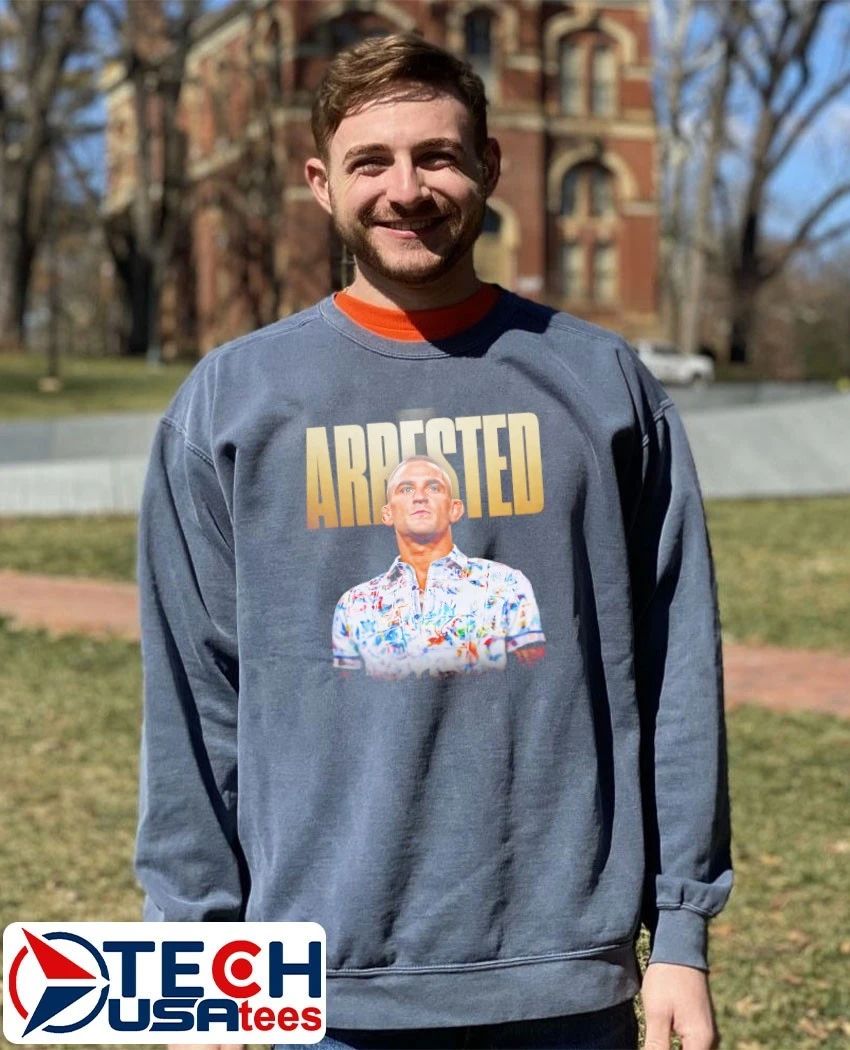 Arrested UFC legend Dustin Poirier mugshot shirt