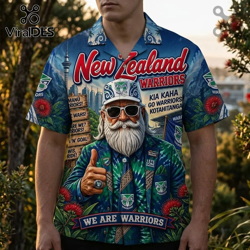 New Zealand Warriors Kia Kaha Hawaiian Shirt