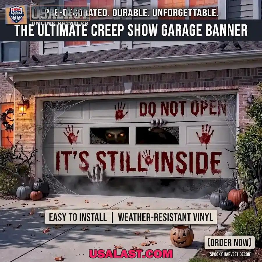 Still Inside Halloween Garage Door Banner