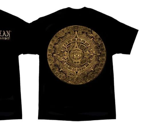 Aztlan T Tee Shirt Lowrider Prophecy Aztec Calendar  DGA