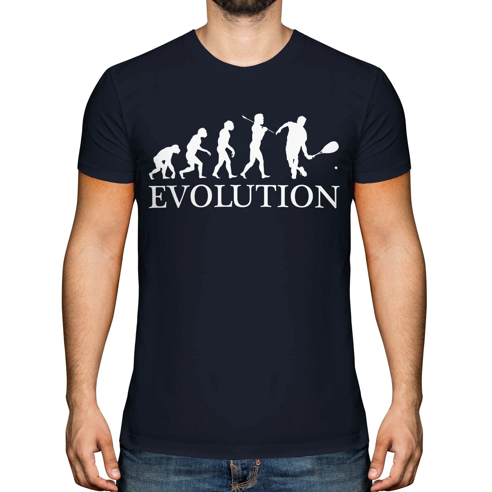 SQUASH PLAYER EVOLUTION OF MAN MENS T-SHIRT TEE TOP GIFT CLOTHING