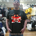 Patrick Mahomes and Travis Kelce Kansas City Chiefs middle finger beer and smoking signature shirt