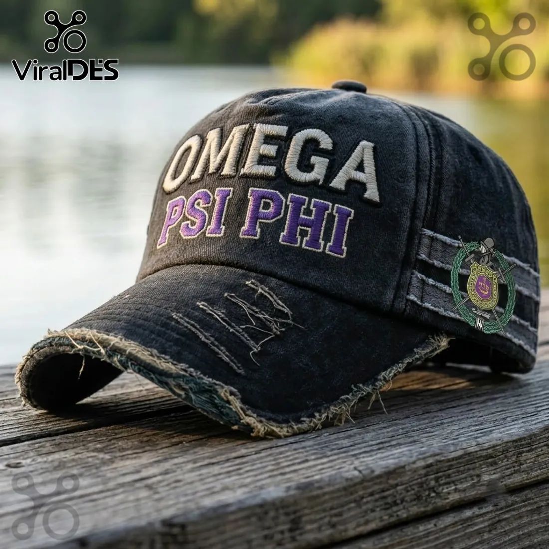 Omega Psi Phi Fraternity Distressed Baseball Cap