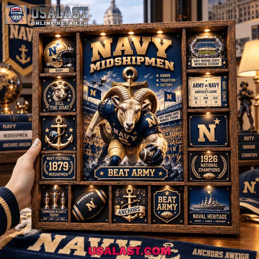 Navy Midshipmen Custom Frame Light Box