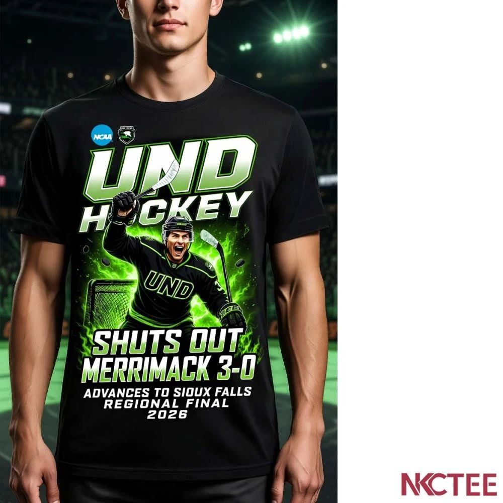 NKCtees UND Hockey Shuts Out Merrimack 3-0, Advances To Sioux Falls Regional Final 2026 NCAA shirt