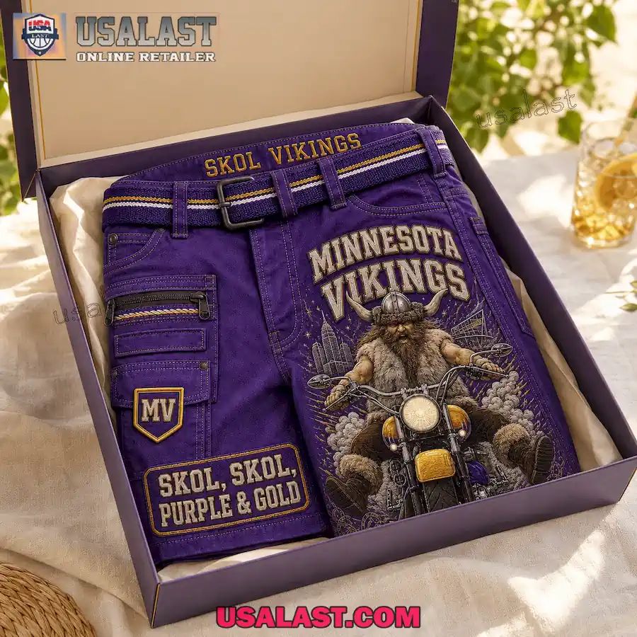Minnesota Vikings Skol Skol Purple & Gold Est 1961 Men Cargo Short