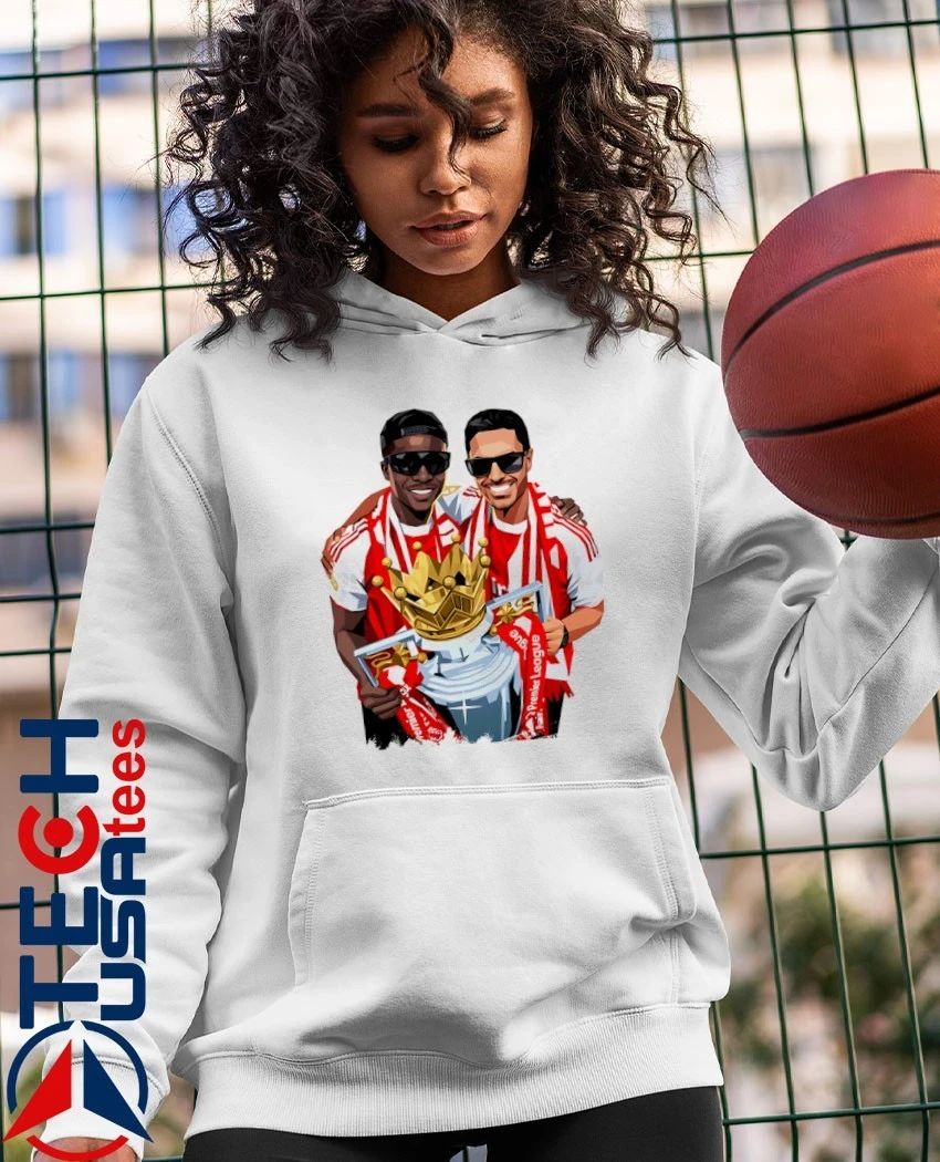 Saka and Areta Premier League Champions shirt