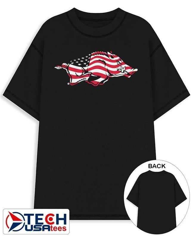 Arkansas Razorbacks Patriotic Marks Primary logo shirt