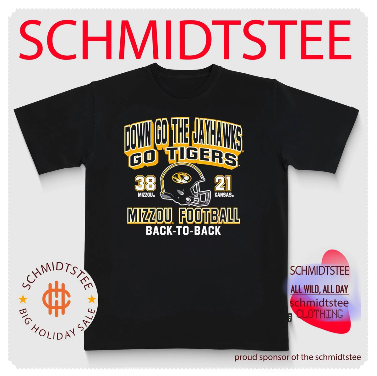 Missouri Tigers beat Kansas Jayhawks Score Down go The Jayhawks Go Tigers shirt
