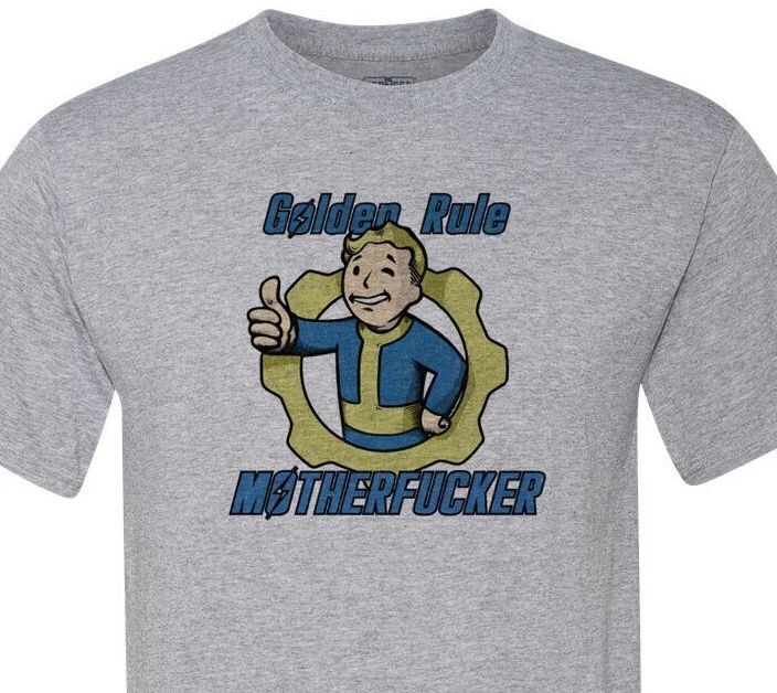 FallOut - Golden Rule MF'er - Vault Boy - Soft - Fast Shipping
