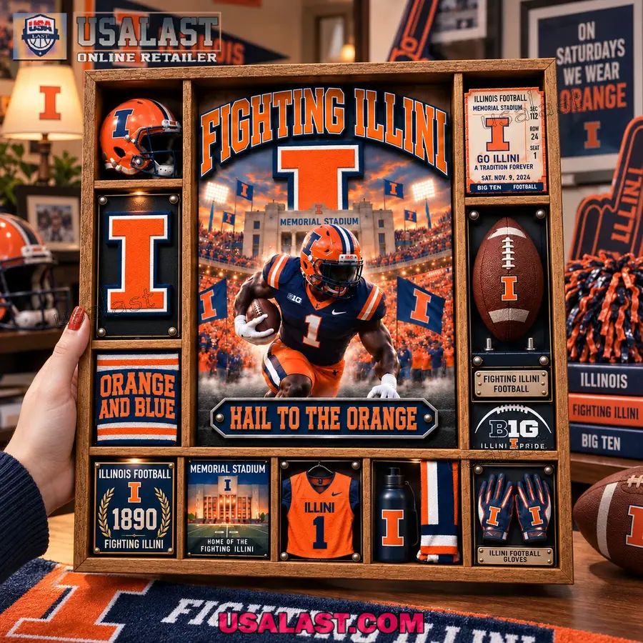Illinois Fighting Illini Custom Frame Light Box
