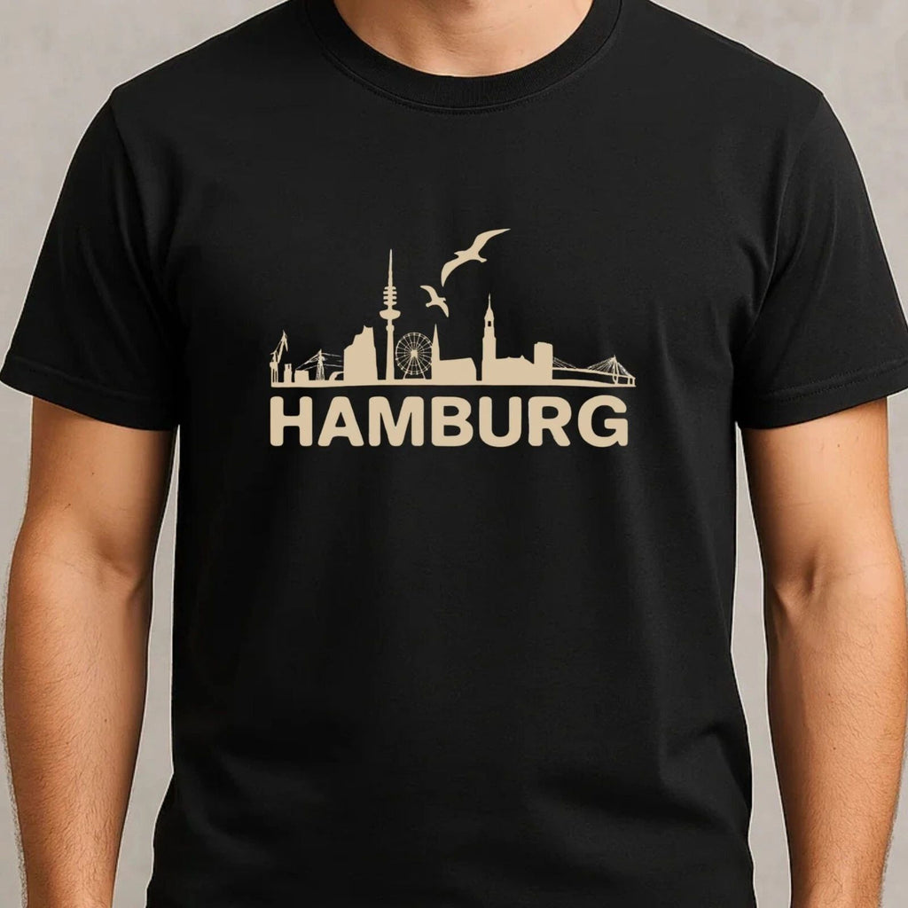 Mens Hamburg Skyline Motif Cotton T-Shirt Size S to 5XL