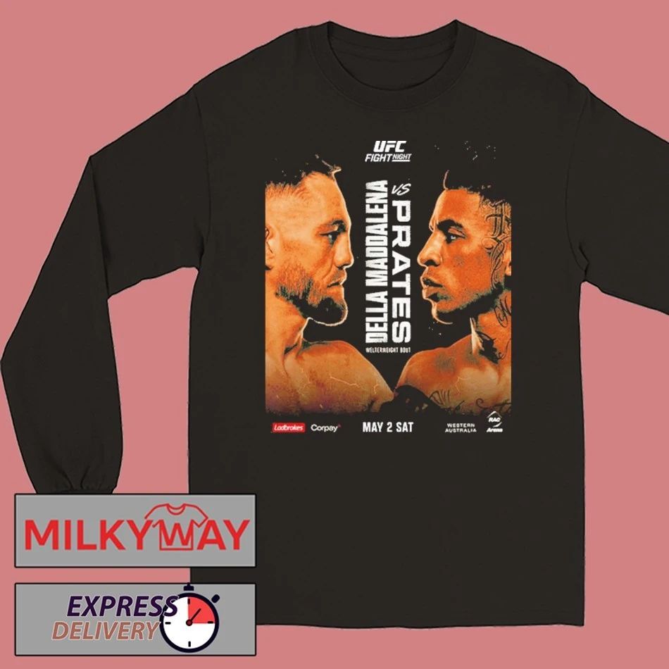 UFC Fight Night Jack Della Maddalena vs Carlos Prates Welterweight Bout On May 2 2026 UFC Australia n New Zealand shirt