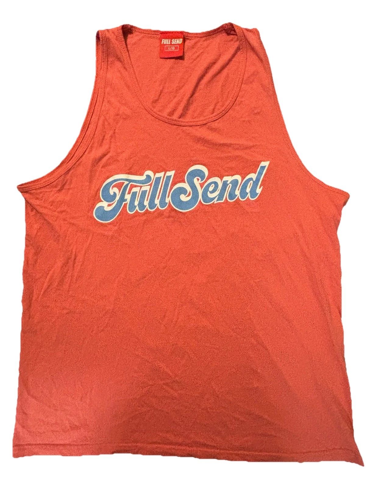 Full Send The Nelk Boys Sz.L Tank Top Coral Color  Popular Podcast Trendy