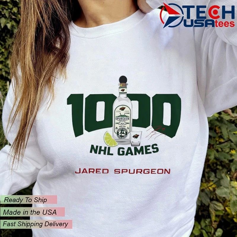 Jared Spurgeon 1000 NHL Games shirt