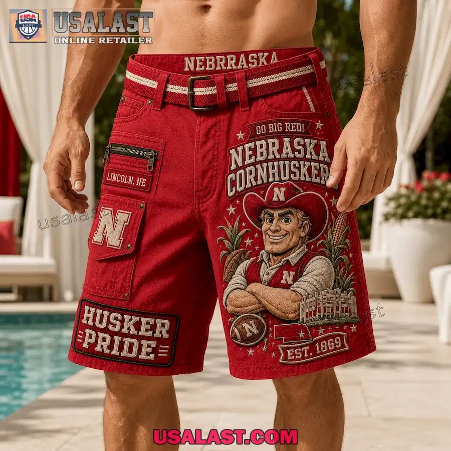 Nebraska Cornhuskers Go Big Red Husker Pride Est 1869 Men Cargo Short