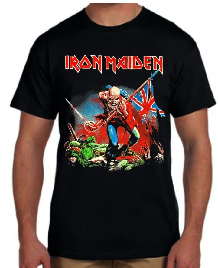 IRON MAIDEN TROOPER Heavy Metal Band Black T Shirt