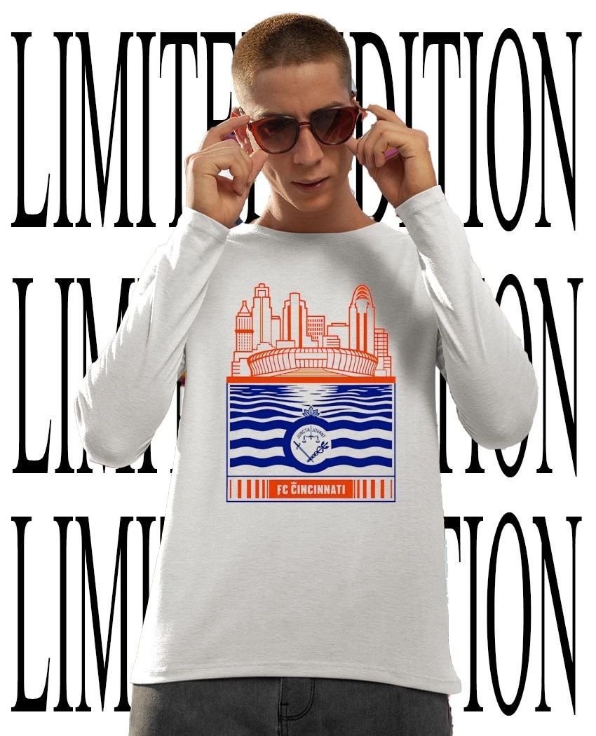 FC Cincinnati Stadium with River and Flag shirt