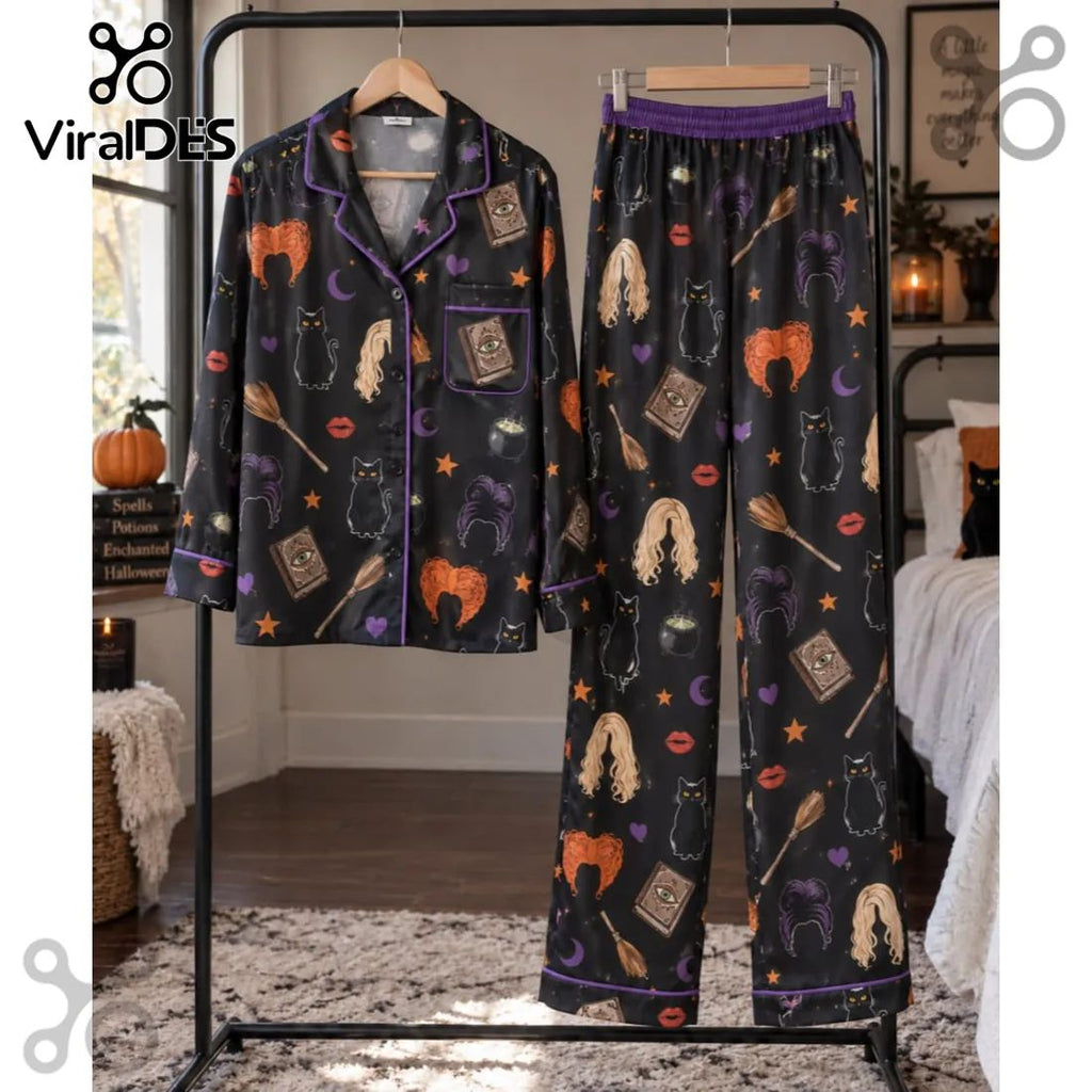 Hocus Pocus Sanderson Sisters Black Pajama Set