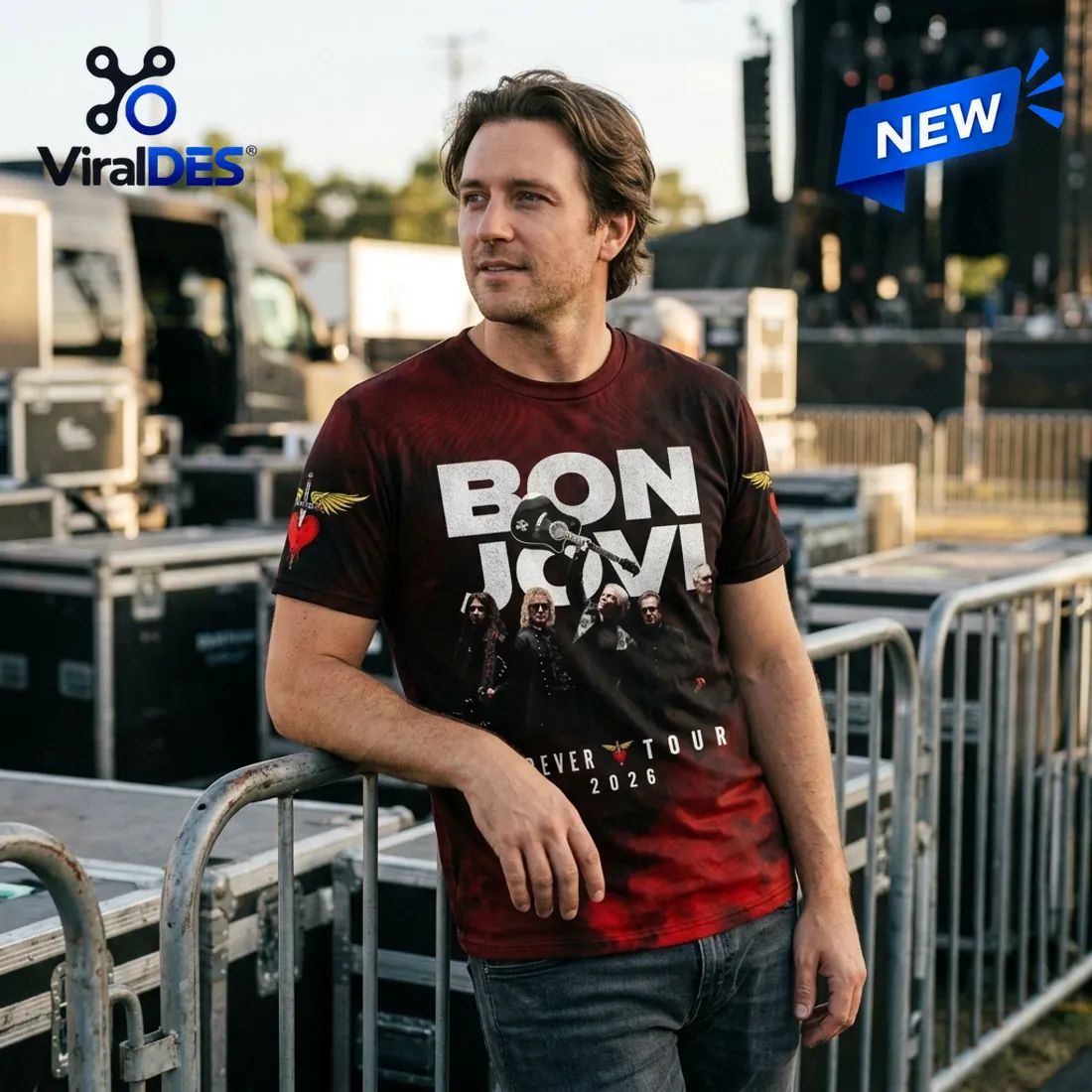 Bon Jovi Forever Tour 2026 Red Smoke T-Shirt