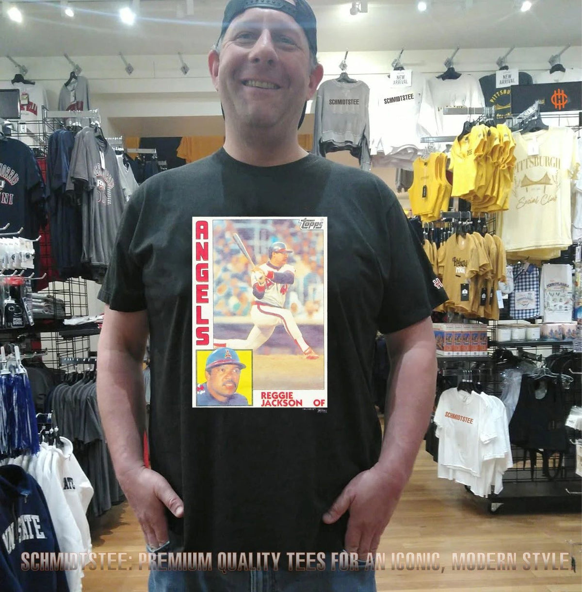 Reggie Jackson Los Angeles Angels 1984 Topps Baseball signature card shirt