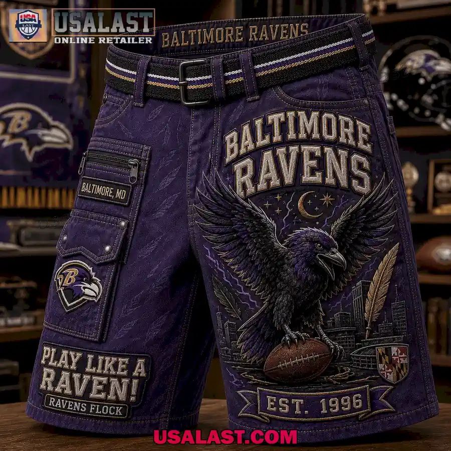 Baltimore Ravens Play Like A Raven Men Cargo Short