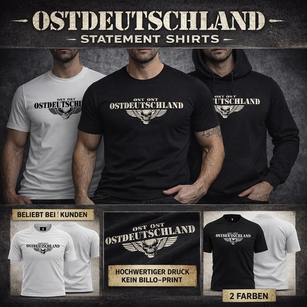 Footballarmy East Germany Shirt - Skull T-Shirt Men's Streetwear