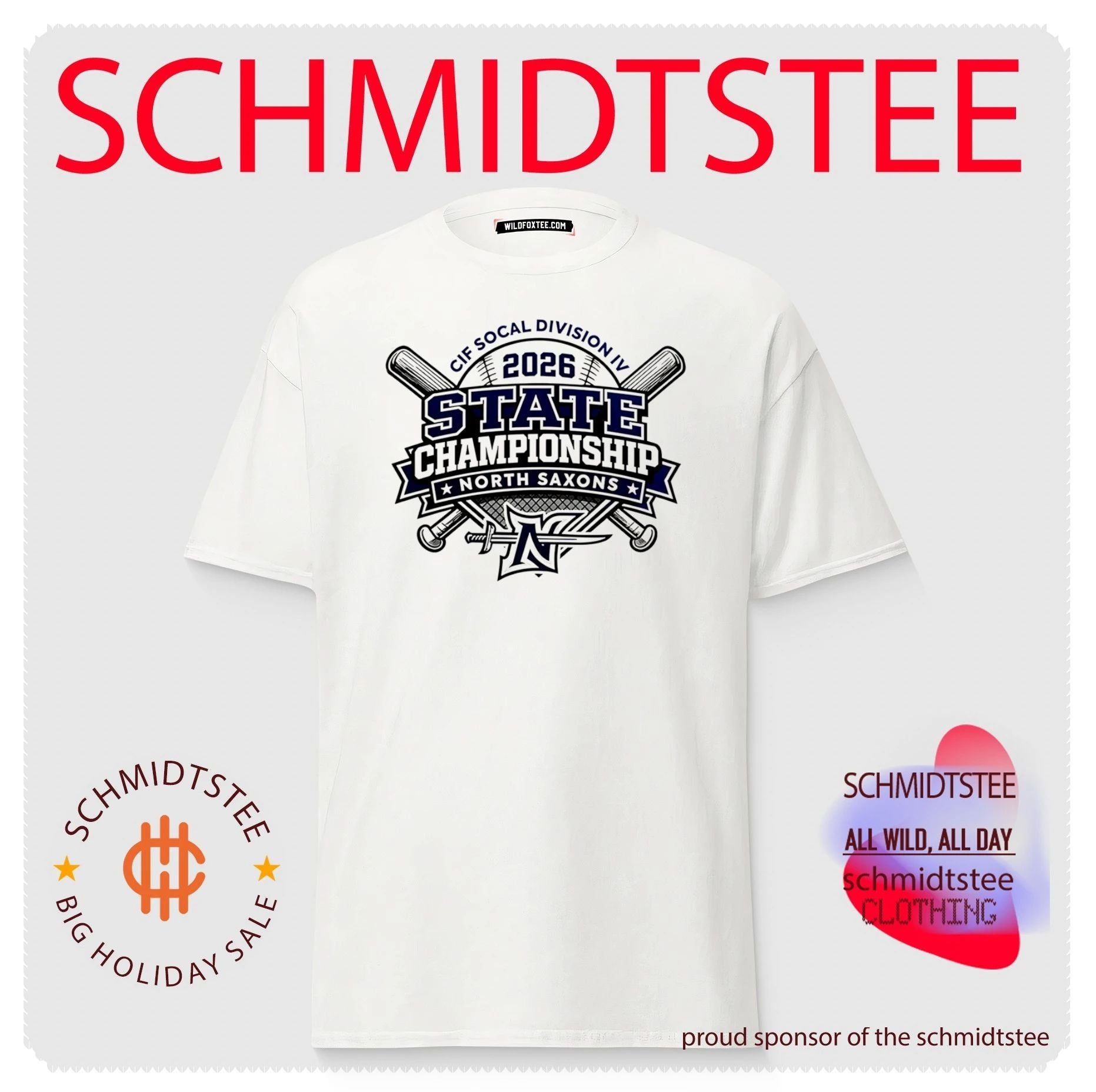 North Saxons 2026 CIF NorCal Division IV Baseball Champions shirt