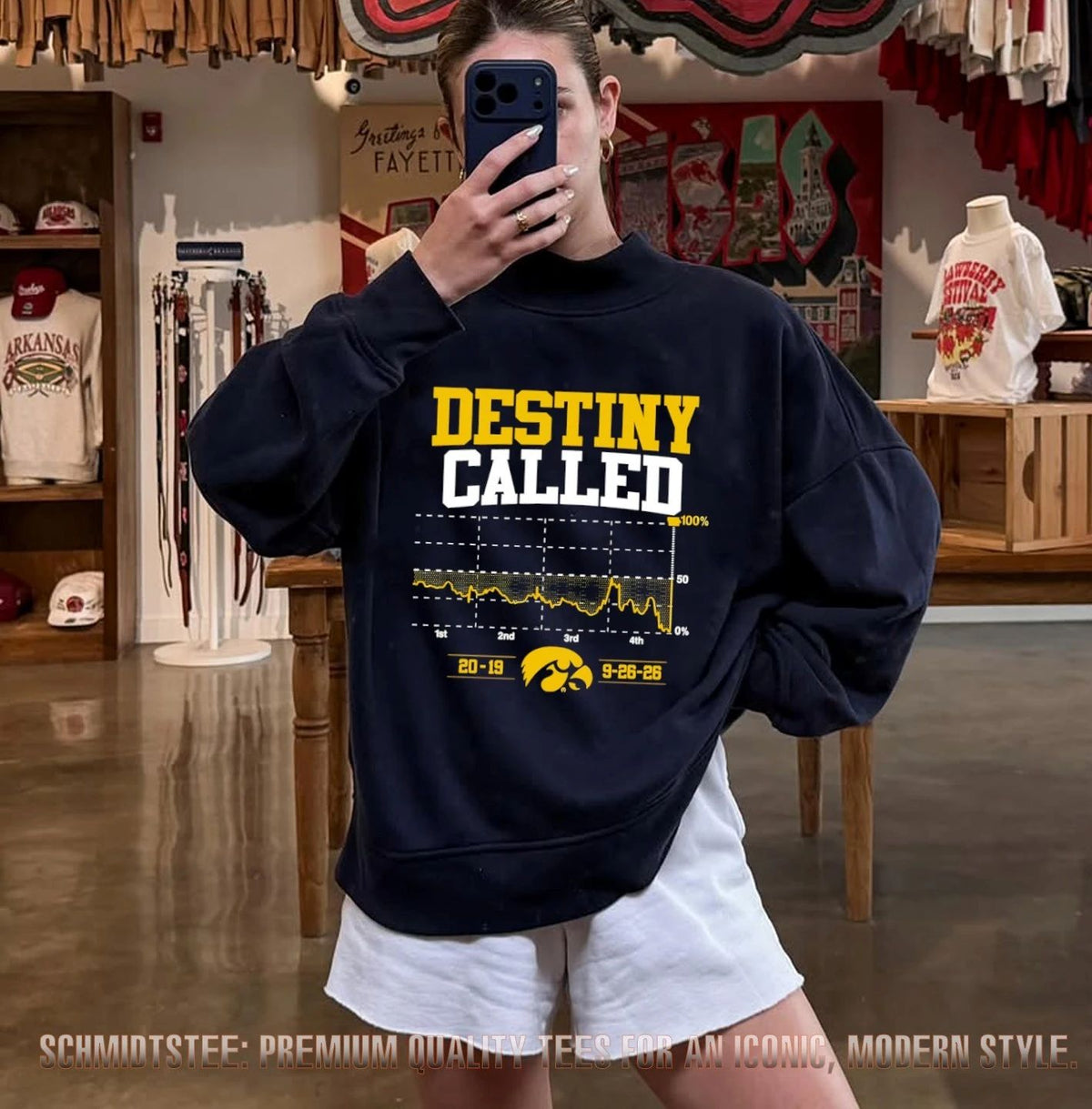 Iowa Hawkeyes Destiny Called 20-19 score stock shirt