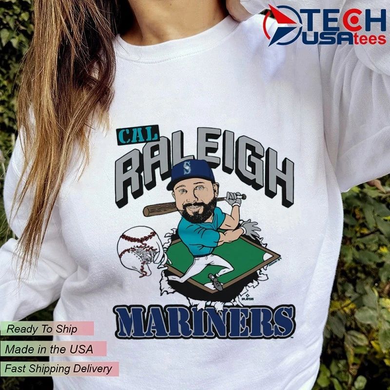 Seattle Mariners Baseball Cal Raleigh caricature shirt