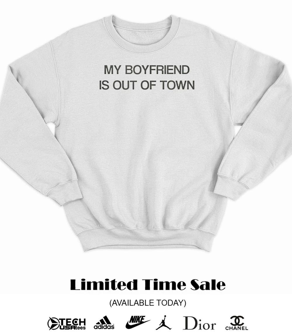 Drew Barrymore wearing my boyfriend is in town shirt