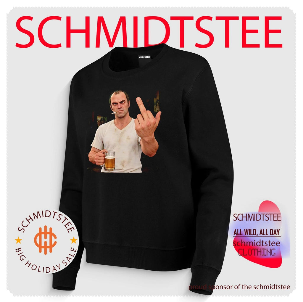 Trevor Philips GTA middle finger smoking and beer shirt