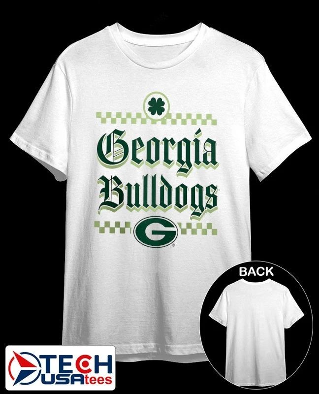 Georgia Bulldogs St. Patrick’s Day Lucky checkered shirt