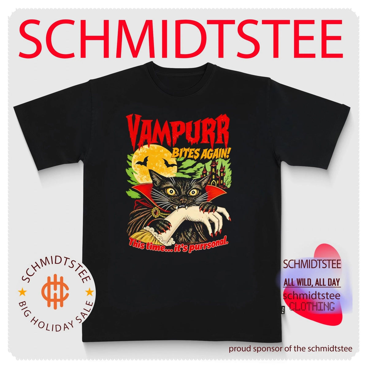 Vampire Cat Vampurr Bites Again This time It’s Purrsonal Halloween shirt