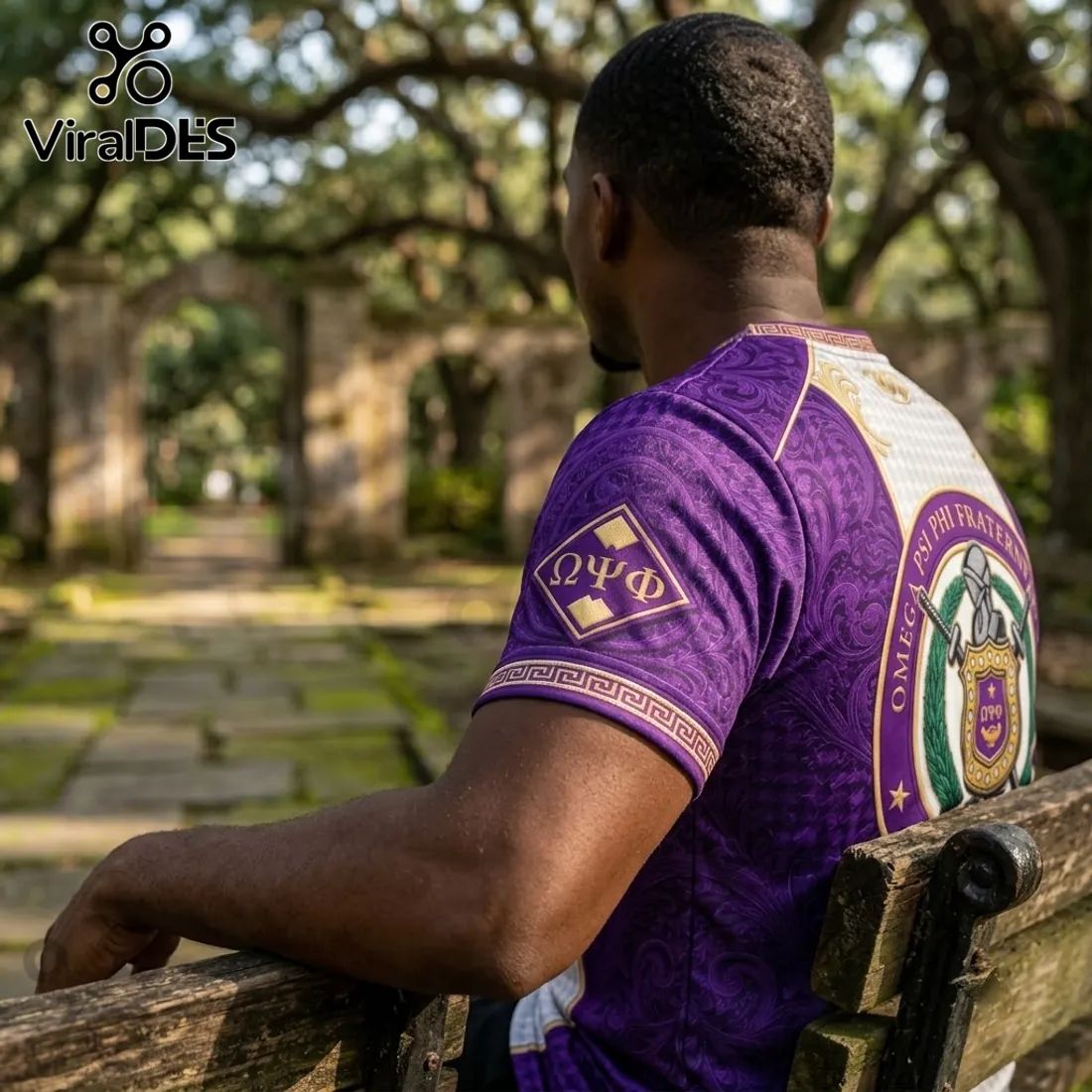 Omega Psi Phi Fraternity Purple Crest T-Shirt
