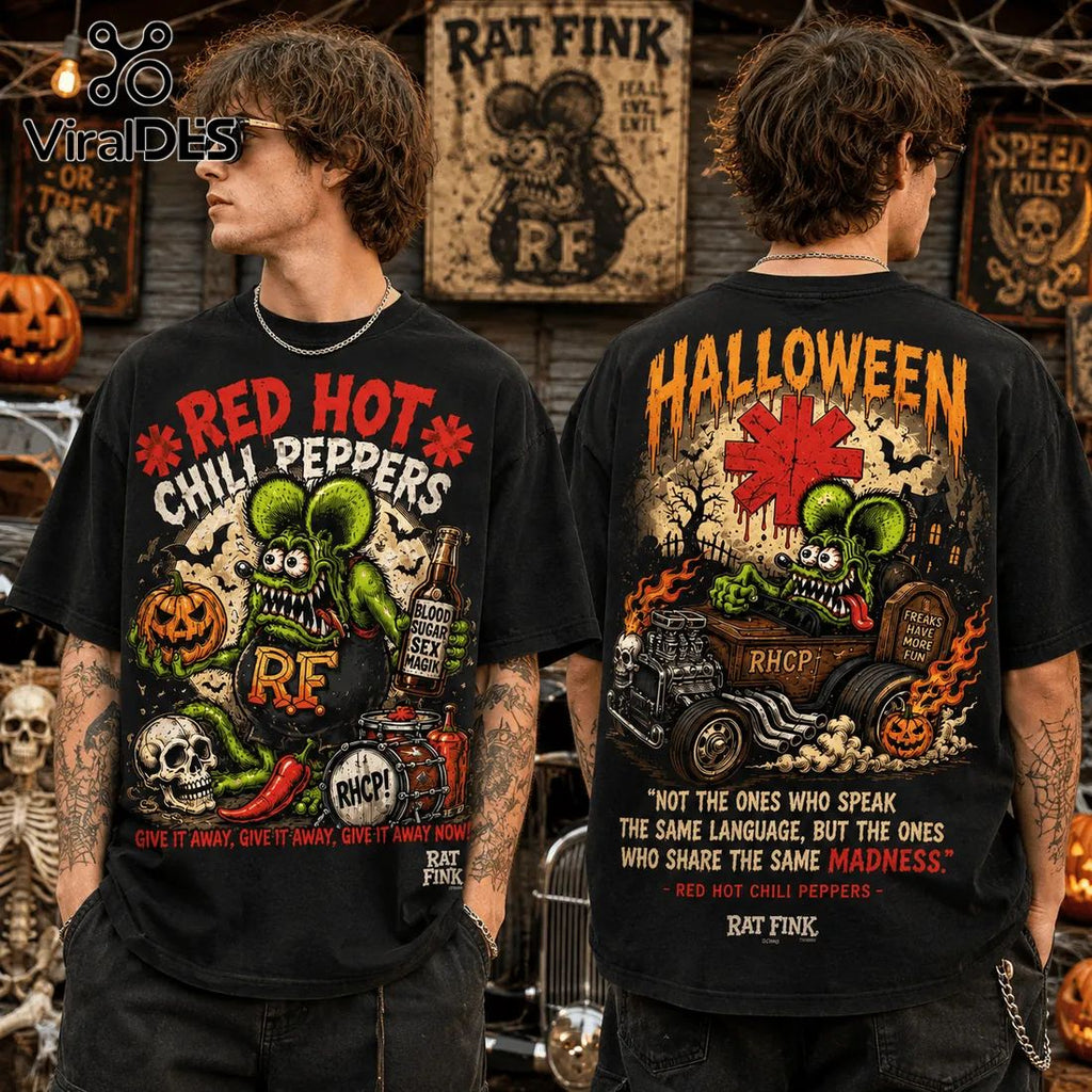 Red Hot Chili Peppers x Rat Fink Halloween Mascot T-Shirt