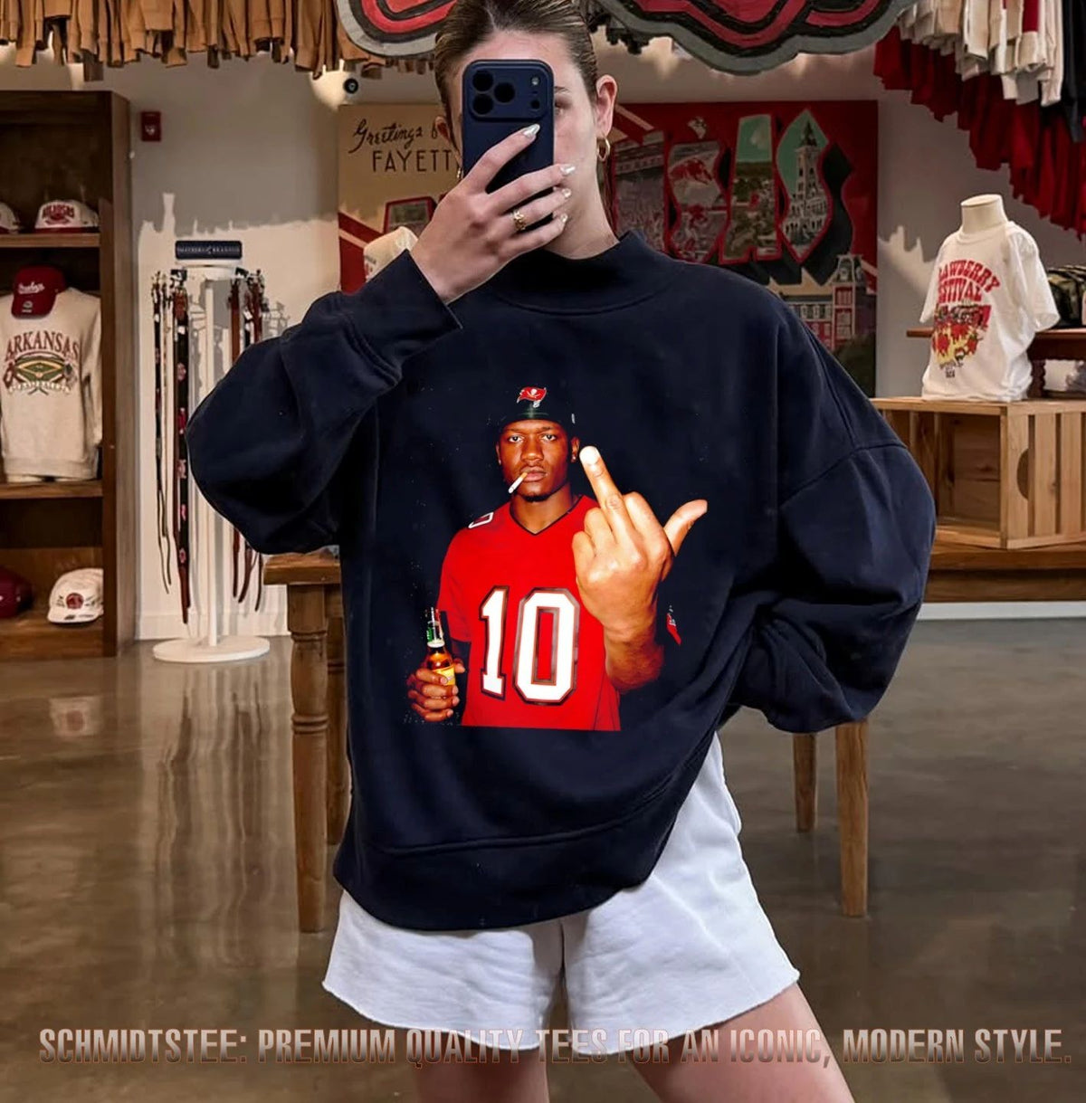 Tampa Bay Buccaneers Jalon Daniels holding beer middle finger shirt