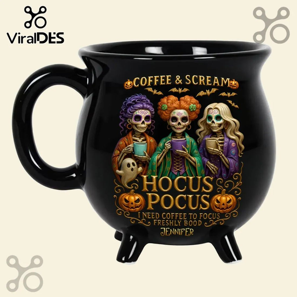 Hocus Pocus Three Sisters Cauldron Ceramic Mug