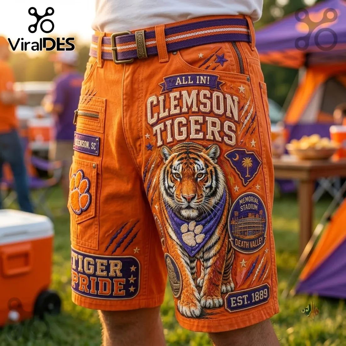Clemson Tigers Orange Casual Shorts