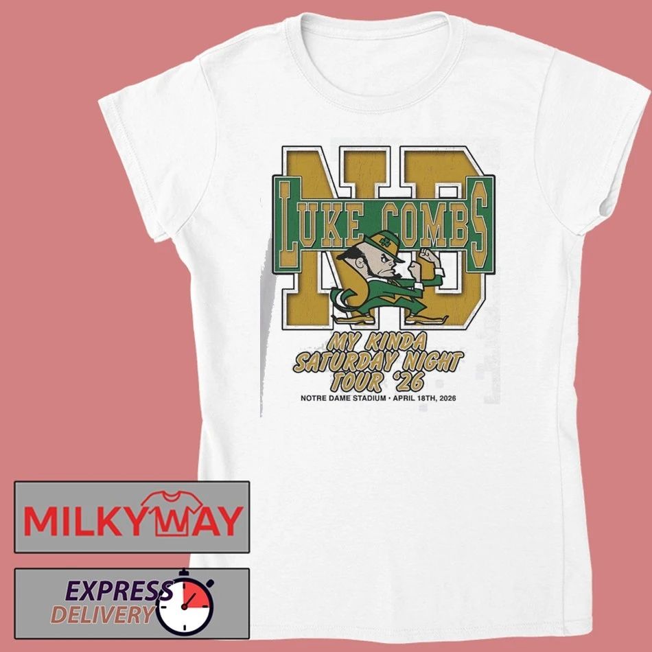 Luke Combs South Bend Indiana 2026 Tour Merch Tee At Notre Dame Stadium April 18 2026 Notre Dame Fighting Irish Big Logo T-Shirt
