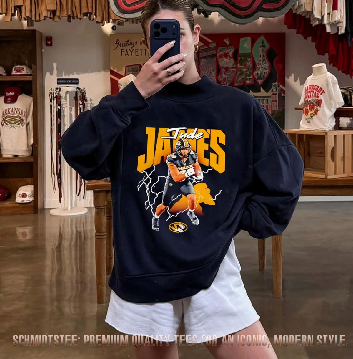 Jude James Missouri Tigers Football NCAA Lightning Illustration Shirt
